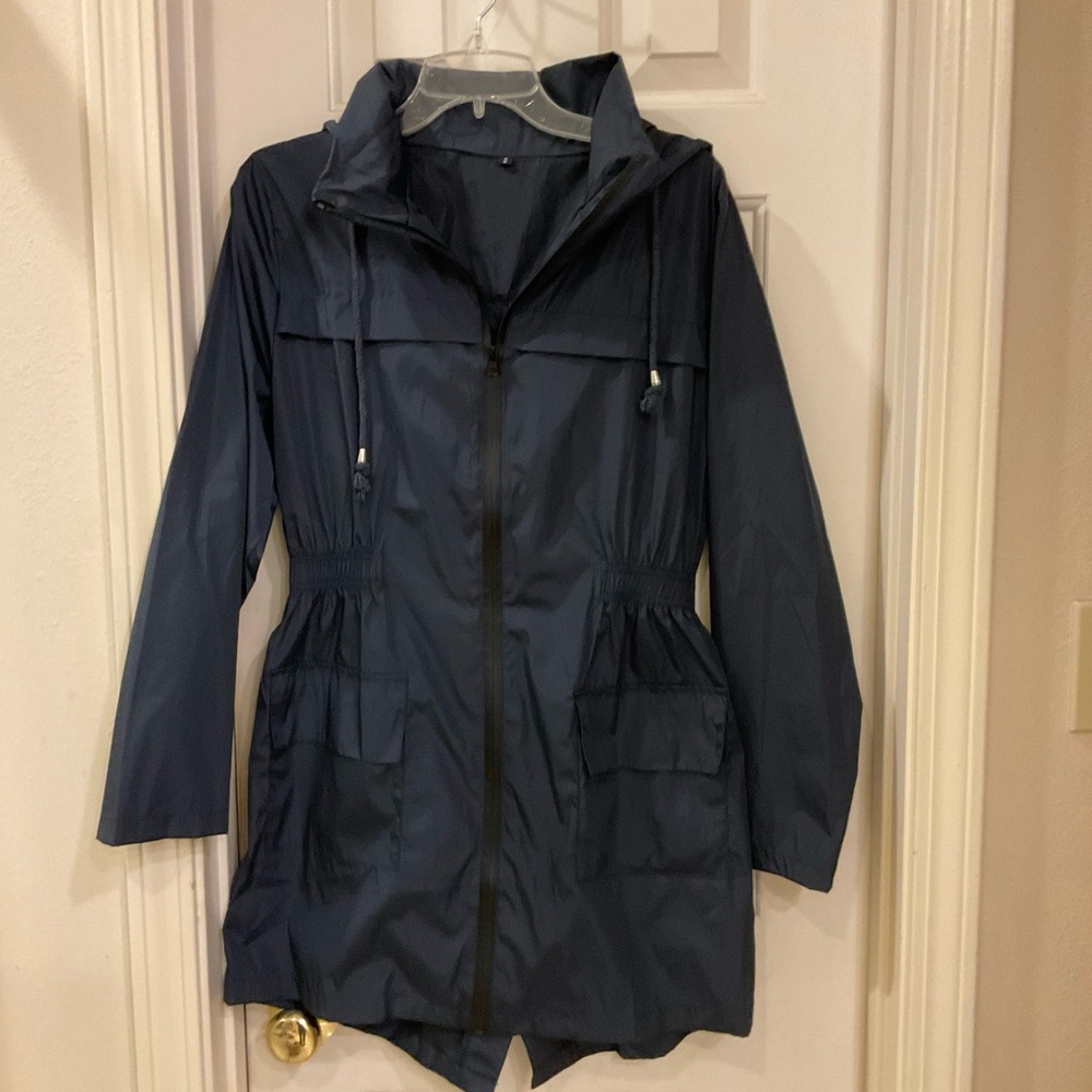 LOMON Womens Lightweight Waterproof Rain Jacket Outdoor Hooded Raincoat Sz Small - Picture 3 of 11